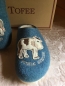 Preview: Tofee Damenhausschuhe Pantoffel Latschen Socken "Kuhle Schuhe" mit Muh in blau