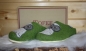 Preview: Tofee Damenhausschuhe Pantoffel Latschen Socken Grün Eule