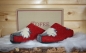 Preview: Tofee Damenhausschuhe Pantoffel Latschen Socken Rot Pferd