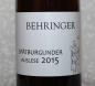 Preview: Weingut Behringer, Britzinger Sonnhole Spätburgunder Weißherbst Auslese edelsüß 2015, 375ml