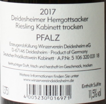 Deidesheimer Herrgottsacker Riesling Kabinett trocken 2016, 375ml