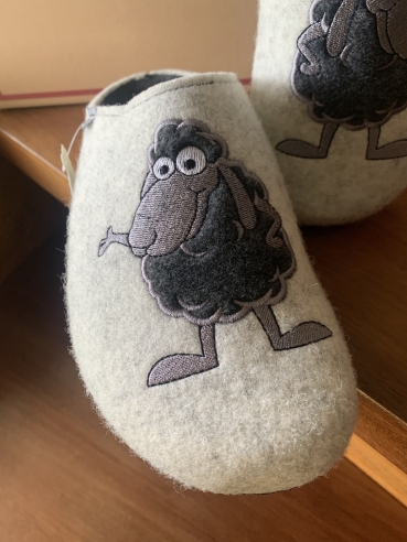 Tofee Damenhausschuhe Pantoffel Latschen Socken Hüttenschuhe Schaf weiß