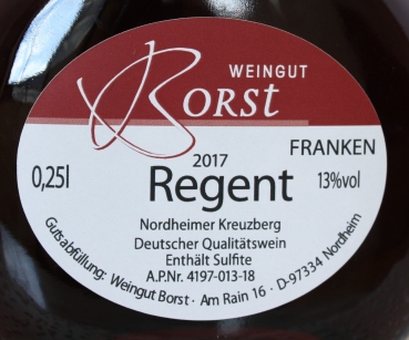Weingut Borst Mini- Bocksbeutel Regent, 250ml