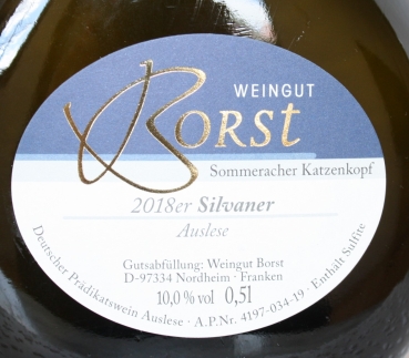 Weingut Borst Sommeracher Katzenkopf Silvaner Auslese 2018, 375ml
