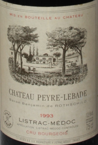 Chateau Peyre-Lebade, Haut-Medoc 1993