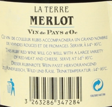 La Terre Cellars, Merlot 2001