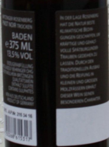 Weingut Behringer, Rosenberg Pinot Noir 2013, 375ml