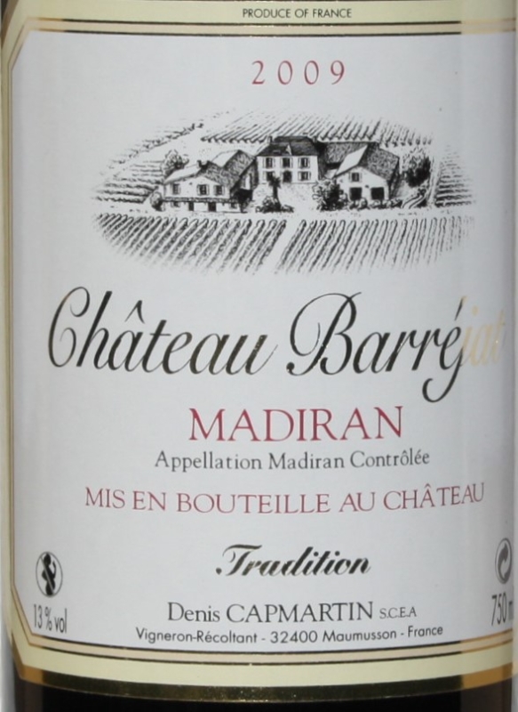 Chateau Barréjat Tradition Madiran 2009