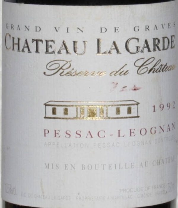 Chateau La Garde, Pessac-Leognan, 1992