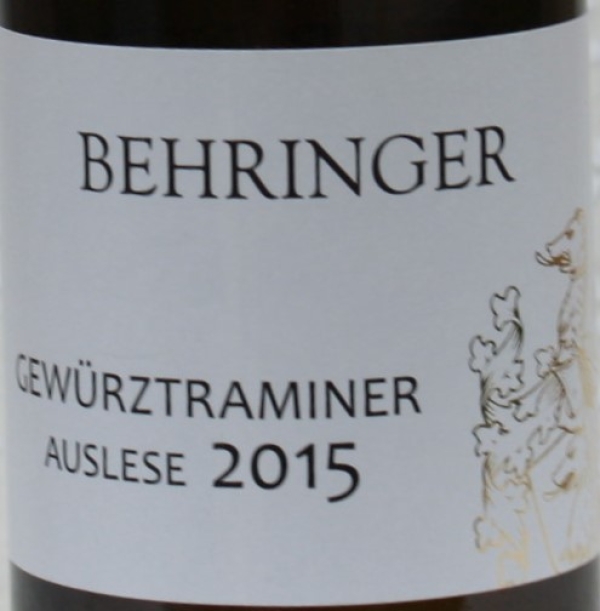 Weingut Behringer, Sonnhole Gewürztraminer Auslese edelsüß 2015, 375ml